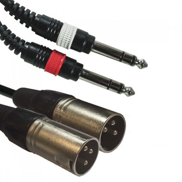 Accu-Cable 1611000033 2x XLR-2x Jack 3m Szerelt Jelkábel