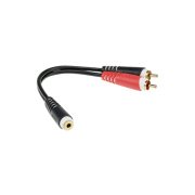 Valueline Jack Adapterkábel, 2x RCA – 3,5 mm-es jack aljzat, 0,20 m