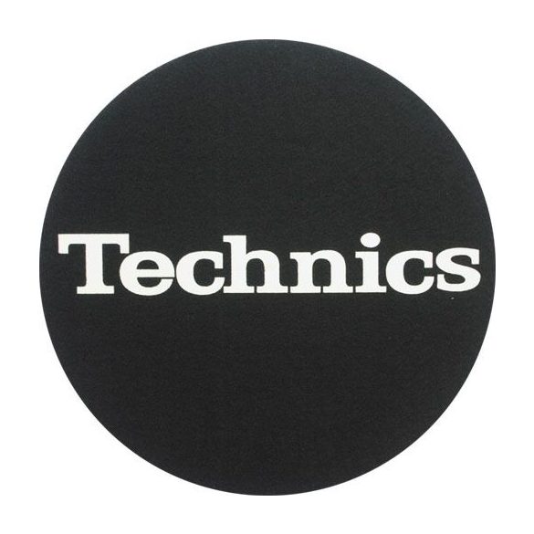 Slipmat Factory TECHNICS logo, fekete alapon fehér 