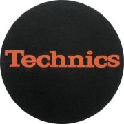 Slipmat Factory TECHNICS logo, fekete alapon piros