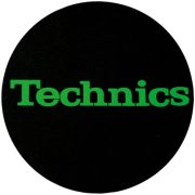 Slipmat Factory TECHNICS logo Green fekete alapon