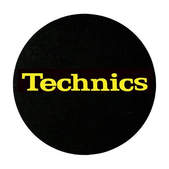 Slipmat Factory TECHNICS logo Yellow fekete alapon