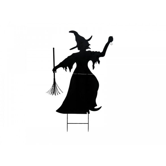 Europalms Silhouette Metal Witch with Broom, 150cm