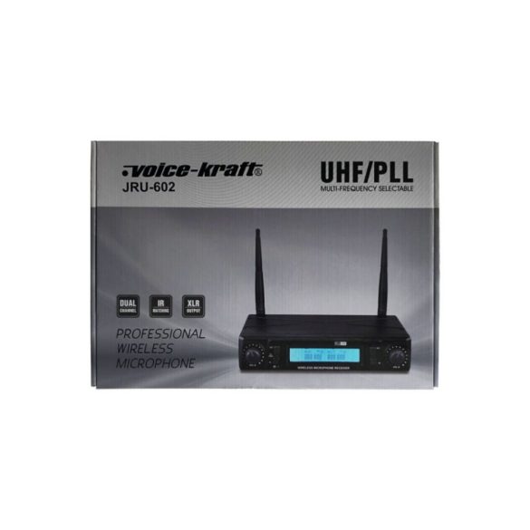 Voice-Kraft JRU-602/LT-4A/PT-51C UHF mikrofon szett, kézi és csíptetős mikrofonnal 