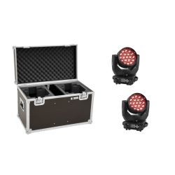 EUROLITE set 2x LED TMH-X4 Moving Head Wash Zoom bk + rack