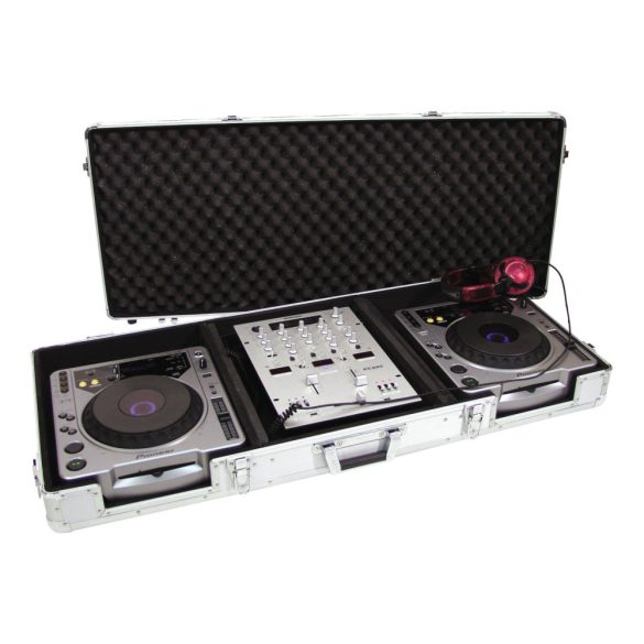 Roadinger DJ Rack DIGI-1 2xCD.1xM-10 Ezüst