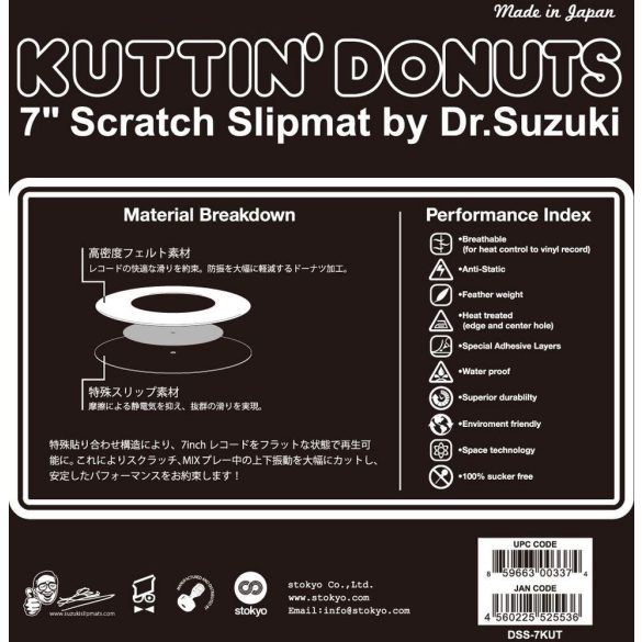 Dr.Suzuki 7" Kuttin Donuts Slipmats White