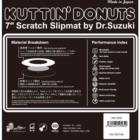 Dr.Suzuki 7" Kuttin Donuts Slipmats Black